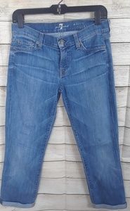 7 For All Mankind Skinny Crop & Roll Jeans Sz 27